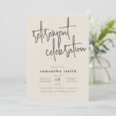 Eenvoudige moderne pensioen partij uitnodiging (Staand voorkant)