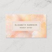 Eenvoudige moderne perzik Waterverf Visitekaartje (Voorkant)