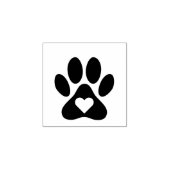 Eenvoudige moderne Pet Paw-afdrukken met hart. Hou Rubberstempel (Afrduk)