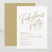 Eenvoudige Moderne Prachtige Vijftigste Verjaardag Kaart (Voorkant / Achterkant)