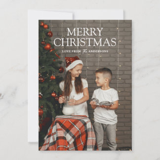 Eenvoudige Moderne Prettig Kerstmis Volledige Foto Feestdagenkaart