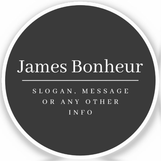 Eenvoudige moderne professionele naam | Zwart Sticker (Voorkant)