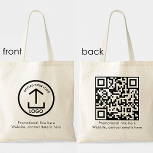 Eenvoudige moderne professionele zakelijke Logo QR Tote Bag