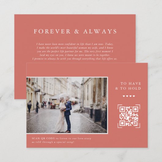 Eenvoudige moderne QR-code | Brief aan Bride Foto Bedankkaart (Voorkant / Achterkant)