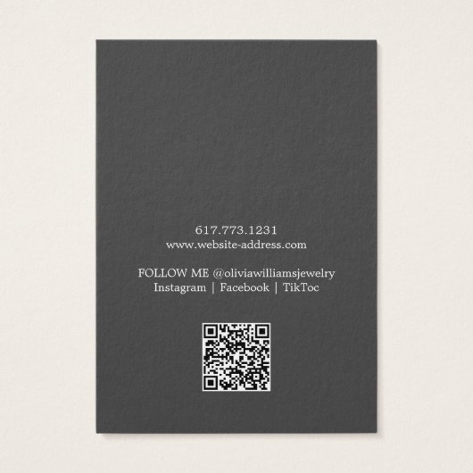 Eenvoudige moderne QR-code Earring Display Kaart (Achterkant)