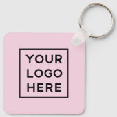 Eenvoudige Moderne QR-code met Logo Terug | Blush  Sleutelhanger (Achterkant)
