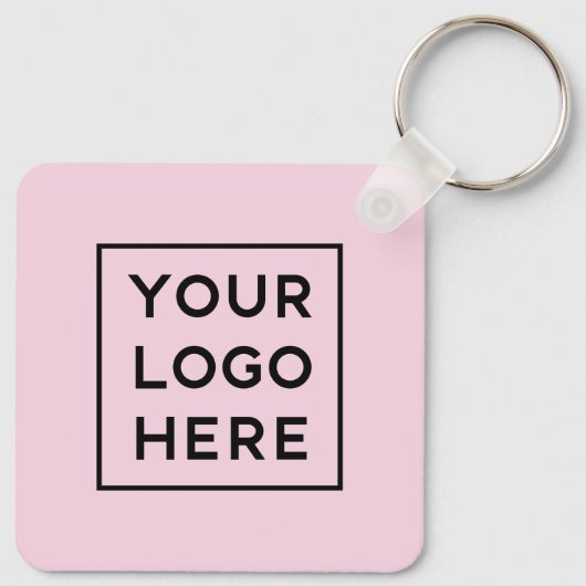 Eenvoudige Moderne QR-code met Logo Terug | Blush  Sleutelhanger (Achterkant)