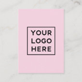 Eenvoudige Moderne QR-code met Logo Terug | Blush Visitekaartje (Achterkant)