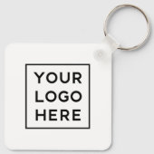 Eenvoudige Moderne QR-code met Logo Terug | Sleutelhanger (Achterkant)