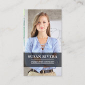 Eenvoudige moderne QR-code | Sociale media en foto Visitekaartje (Voorkant)