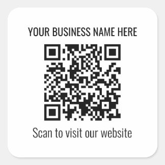 Eenvoudige, moderne QR-code Square Sticker