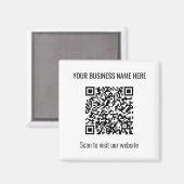 Eenvoudige Moderne QR Code Vierkante Witte Magneet (Voorkant / Achterkant)