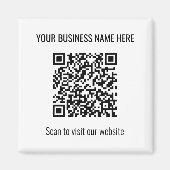 Eenvoudige Moderne QR Code Vierkante Witte Magneet (Voorkant)