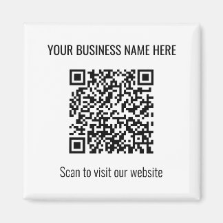 Eenvoudige Moderne QR Code Vierkante Witte Magneet