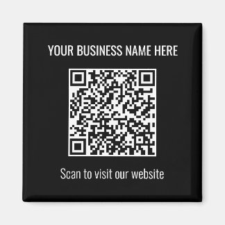 Eenvoudige moderne QR-code vierkante zwarte magnee Magneet
