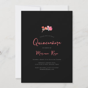 Eenvoudige moderne Quinceanera Birthday Party Kaart