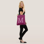 Eenvoudige moderne Raspberry Monogram Initiaal Can Draagtas (Op model)