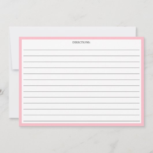 Eenvoudige moderne receptkaart roze kaart (Achterkant)