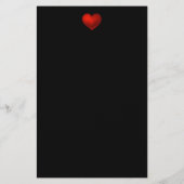 Eenvoudige, moderne Red Heart Black-opname Briefpapier (Achterkant)