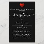 Eenvoudige, moderne Red Heart Black-opname Briefpapier (Voorkant)