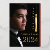 Eenvoudige moderne rode Afstuderen aankondiging (Voorkant)