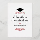 Eenvoudige moderne rode Afstuderen aankondiging (Achterkant)