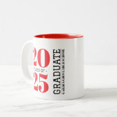 Eenvoudige moderne rode Afstuderen keramische Mok (Voorkant links)