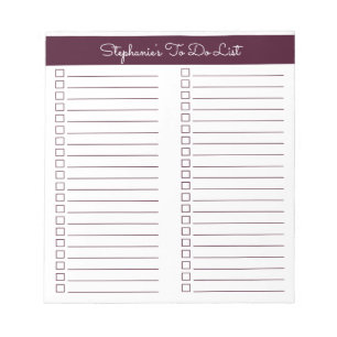 Eenvoudige, moderne, rode, dubbele checklist met t notitieblok
