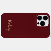 Eenvoudige Moderne Rode en Gouden Monogram Naam Case-Mate iPhone Case (Achterkant (horizontaal))