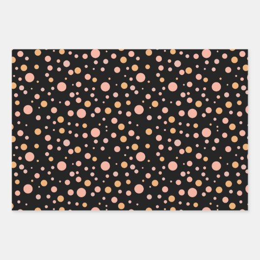 Eenvoudige moderne roze en perzik polka dot inpakpapier vel (Voorkant 2)
