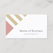 Eenvoudige Moderne Roze en Tan Stripes Visitekaartje (Voorkant)