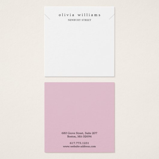 Eenvoudige moderne roze Ketting display Kaart (Voorkant /achterkant)