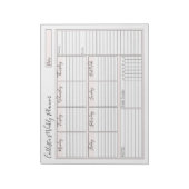 Eenvoudige, moderne, roze, Wekelijkse aangepaste p Notitieblok (Gedraaid)