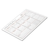 Eenvoudige, moderne, roze, Wekelijkse aangepaste p Notitieblok (Schuin)