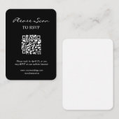 Eenvoudige Moderne RSVP met QR Code Enclosure Kaar Informatiekaartje (Voorkant / Achterkant)