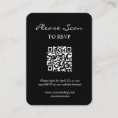 Eenvoudige Moderne RSVP met QR Code Enclosure Kaar Informatiekaartje (Voorkant)