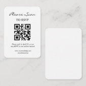 Eenvoudige Moderne RSVP met QR Code Enclosure Kaar Informatiekaartje (Voorkant / Achterkant)