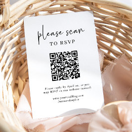 Eenvoudige moderne RSVP met QR-code Informatiekaartje