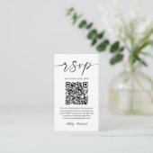 Eenvoudige moderne RSVP Online QR Code Informatiekaartje (Staand voorkant)