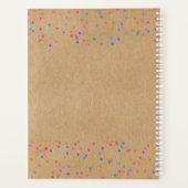 Eenvoudige moderne Rustic Kraft Rainbow Confetti Planner (Achterkant)