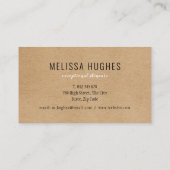 Eenvoudige, moderne Rustic Kraft Visitekaartje (Achterkant)