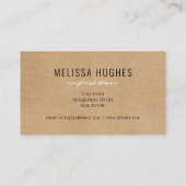 Eenvoudige Moderne Rustieke Kraft Afspraakkaart Visitekaartje (Achterkant)