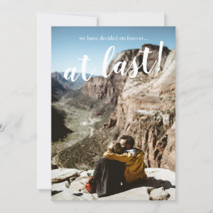 Eenvoudige moderne Rustige FotoEngagement Party Kaart