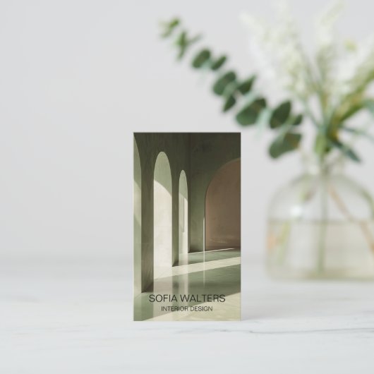 Eenvoudige Moderne Sage Interieurontwerper Thuis S Visitekaartje (Staand voorkant)