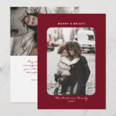 Eenvoudige, moderne, schone kerstfeestfoto's feestdagenkaart (Voorkant / Achterkant)