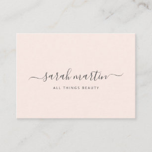 Eenvoudige Moderne Schoonheidssalon Blush Roze Ele Visitekaartje