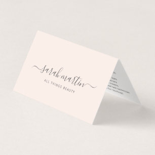 Eenvoudige Moderne Schoonheidssalon Blush Roze Ele Visitekaartjes
