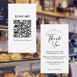 Eenvoudige moderne script laat een review QR-code Visitekaartje