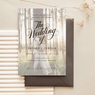 Eenvoudige moderne script overlay foto bruiloft kaart