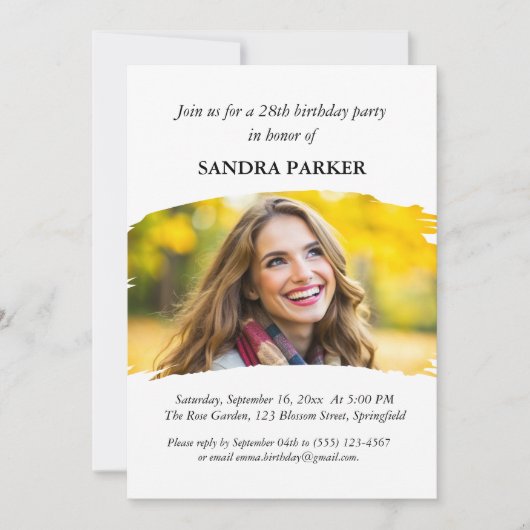 eenvoudige Moderne script Stijlvolle Foto chic ver Kaart (Voorkant)